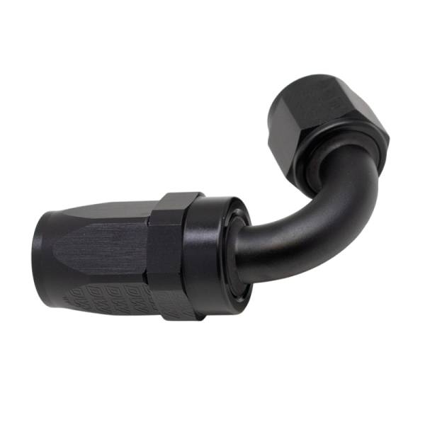 DeatschWerks - DeatschWerks 8 AN Female Flare Swivel 120-Degree Hose End CPE - Anodized Matte Black