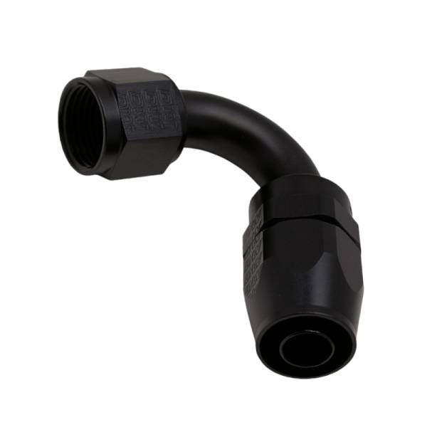 DeatschWerks - DeatschWerks 10AN Female Flare Swivel 120-Degree Hose End CPE - Anodized Matte Black