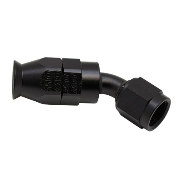 DeatschWerks - DeatschWerks 6AN Female Swivel 45-Degree Hose End PTFE (Incl 1 Olive Insert) - Anodized Matte Black