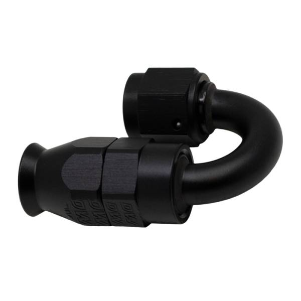 DeatschWerks - DeatschWerks 6AN Female Swivel 180-Degree Hose End PTFE (Incl Olive Insert) - Anodized Matte Black