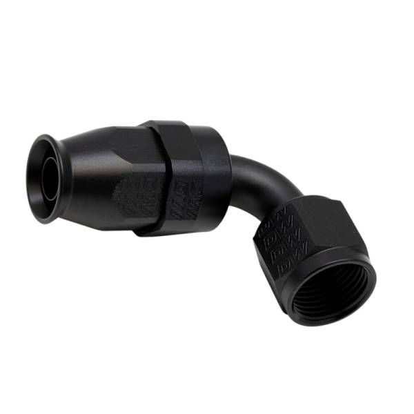 DeatschWerks - DeatschWerks 8AN Female Swivel 90-Degree Hose End PTFE (Incl 1 Olive Insert) - Anodized Matte Black