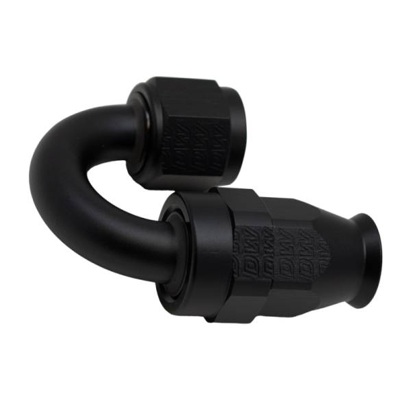 DeatschWerks - DeatschWerks 8AN Female Swivel 180-Degree Hose End PTFE (Incl Olive Insert) - Anodized Matte Black