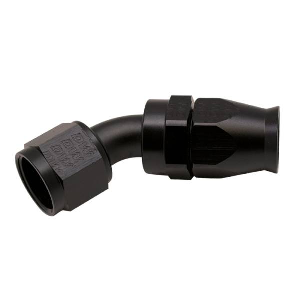 DeatschWerks - DeatschWerks 10AN Female Swivel 45-Degree Hose End PTFE (Incl Olive Insert) - Anodized Matte Black