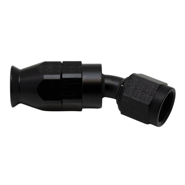 DeatschWerks - DeatschWerks 6 AN Female Flare Swivel 30-Degree Hose End PTFE - Anodized Matte Black