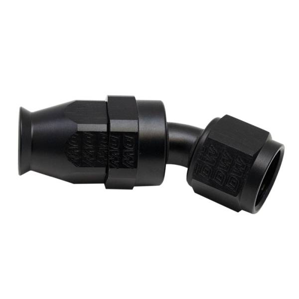 DeatschWerks - DeatschWerks 8 AN Female Flare Swivel 30-Degree Hose End PTFE - Anodized Matte Black