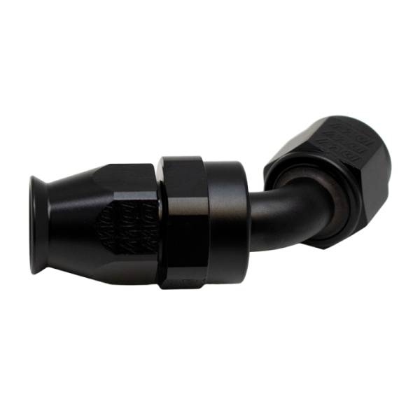 DeatschWerks - DeatschWerks 8 AN Female Flare Swivel 60-Degree Hose End PTFE - Anodized Matte Black