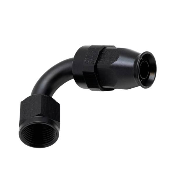 DeatschWerks - DeatschWerks 8 AN Female Flare Swivel 120-Degree Hose End PTFE - Anodized Matte Black