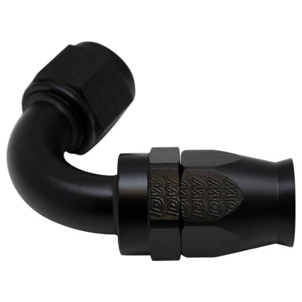 DeatschWerks - DeatschWerks 10AN Female Flare Swivel 120-Degree Hose End PTFE - Anodized Matte Black