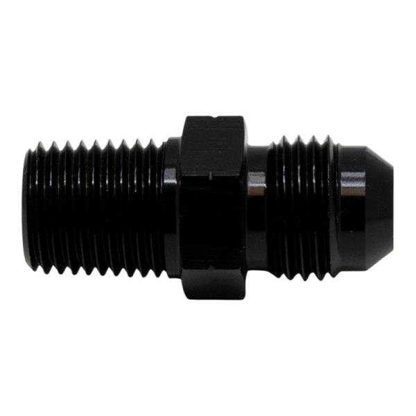 DeatschWerks - DeatschWerks 6AN Male Flare to 1/4in Male NPT Adapter - Anodized Matte Black