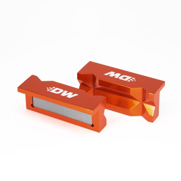 DeatschWerks - DeatschWerks 4in. Aluminum Soft Jaws w/ Magnet - Orange Anodized