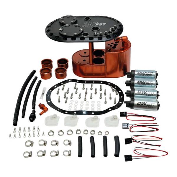 DeatschWerks - Deatschwerks 2.0L Staged Fuel Cell Surge Tank (Includes 4 DW200 Fuel Pumps)