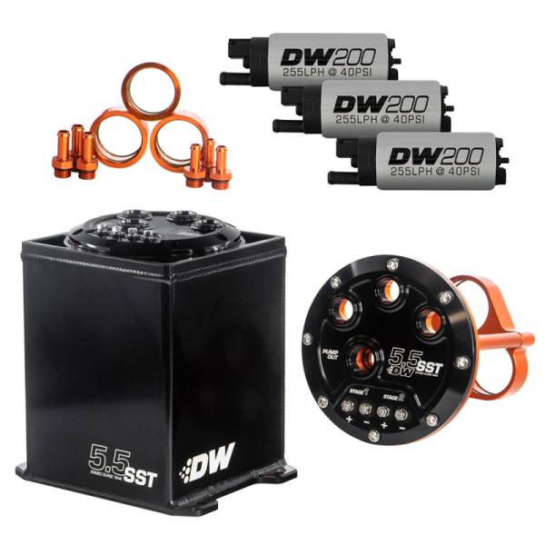 DeatschWerks - DeatschWerks 5.5L Modular Surge Tank Includes 3 DW200 Fuel Pumps