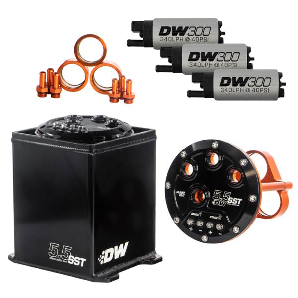 DeatschWerks - DeatschWerks 5.5L Modular Surge Tank Includes 3 DW300 Fuel Pumps