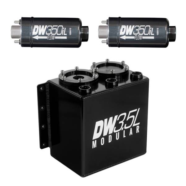 DeatschWerks - DeatschWerks 3.5L Modular Surge Tank (Incl. 2 DW350iL In-Line Fuel Pump)