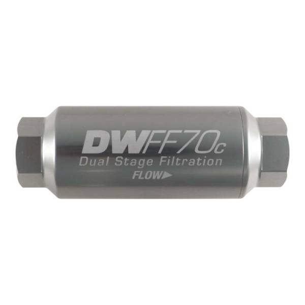 DeatschWerks - DeatschWerks 10AN Female 10 Micron 70mm Compact In-Line Fuel Filter Kit