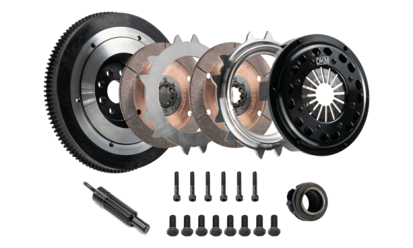 DKM Clutch - DKM Clutch 01-06 Mini Cooper/S R53 184mm Ceramic Twin Disc MR Clutch w/Flywheel (750 ft/lbs Torque)