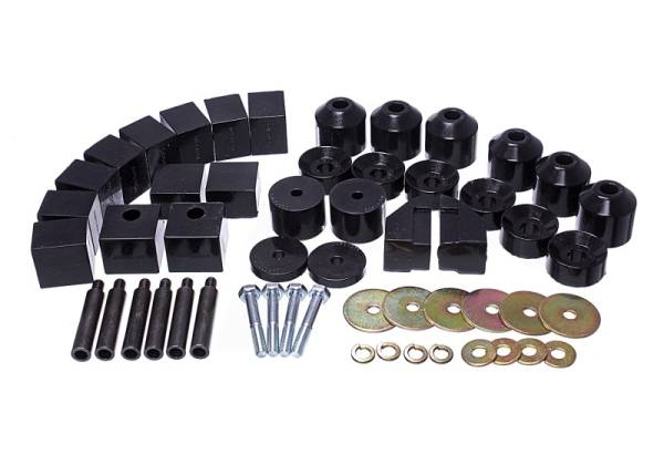 Energy Suspension - Energy Suspension 86-95 Suzuki Samurai Black 1in Lift Body Mount Set