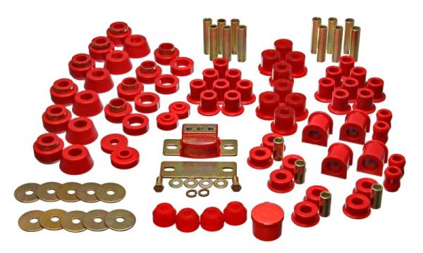 Energy Suspension - Energy Suspension 87-95 Jeep Wrangler YJ Red Hyper-Flex Master Bushing Set