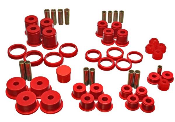 Energy Suspension - Energy Suspension 84-01 Jeep Cherokee/Wagoneer/Comanche Red Hyper-Flex Master Bushing Set