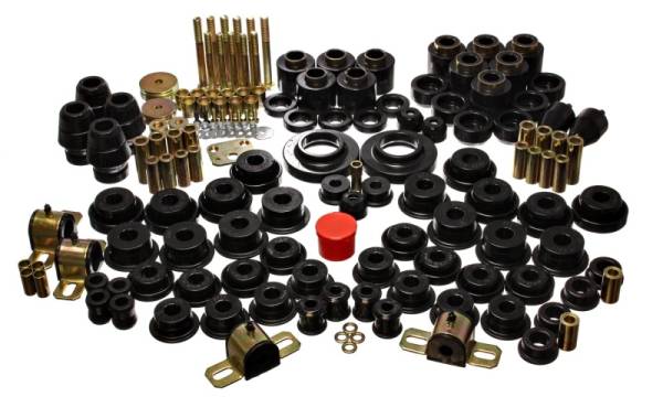 Energy Suspension - Energy Suspension 97-06 Jeep Wrangler TJ (w/ 1in Body Lift Kit) Black Hyper-Flex Master Bushing Set