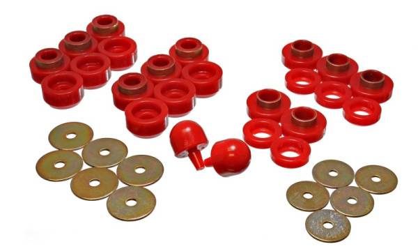 Energy Suspension - Energy Suspension 97-06 Jeep Wrangler YJ & TJ Red Body(cab) Mount Set