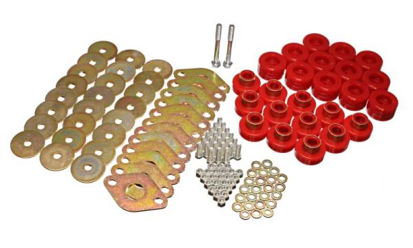 Energy Suspension - Energy Suspension Body Mount Set W/Hardware - Red