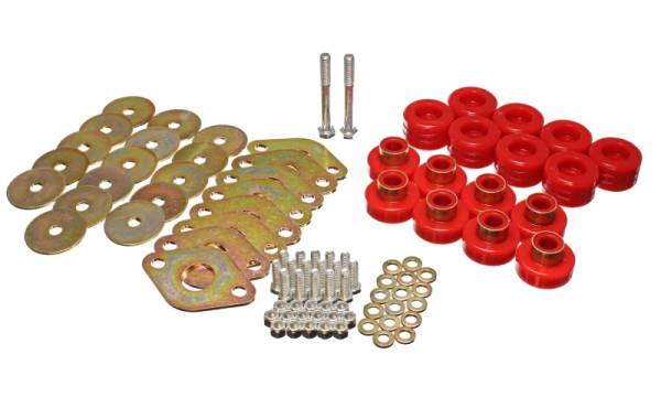 Energy Suspension - Energy Suspension Body Mount Set W/Hardware - Red