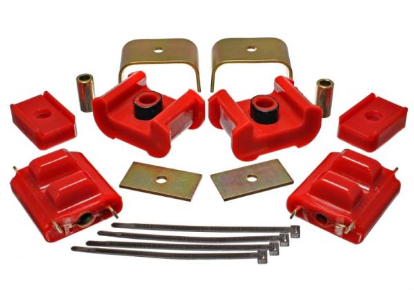 Energy Suspension - Energy Suspension 73-84 K5 Blazer 4WD Fullsize Red Complete Motor&Trans Mount Set Zinc Finish