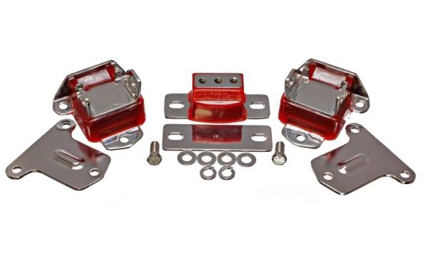 Energy Suspension - Energy Suspension 69-71 Camaro / 70-73 Monte Carlo Red Motor and Transmision Mounts; Chrome Finish