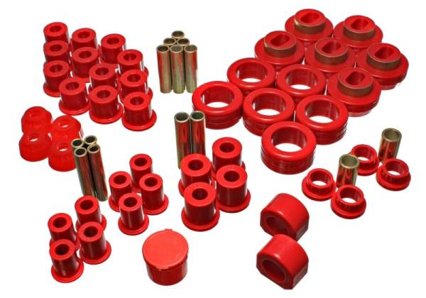 Energy Suspension - Energy Suspension 81-87 Chevy/GMC 4WD (W/ Stock Front Springs) Red Hyper-flex Master Bushing Set