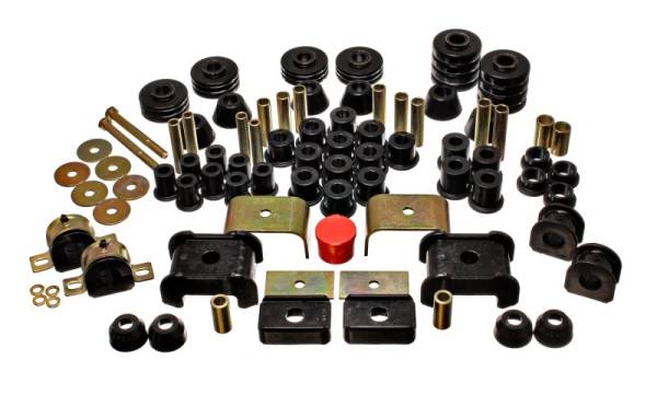 Energy Suspension - Energy Suspension 73-80 Chevy/GMC 4WD (W/ Stock Front Springs) Black Hyper-flex Master Bushing Set