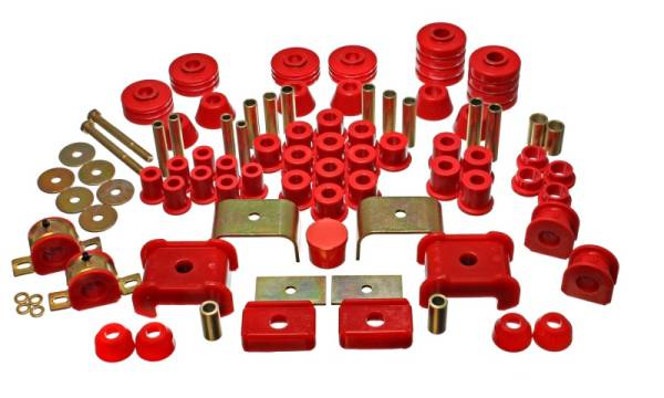 Energy Suspension - Energy Suspension 73-80 Chevy/GMC 4WD (w/ Stock Front Springs) Red Hyper-flex Master Bushing Set