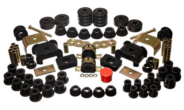 Energy Suspension - Energy Suspension 73-80 Chev/GMC 4WD w/Aftermarket Front Springs Black Hyper-Flex Master Bushing Set