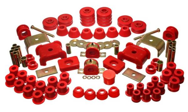 Energy Suspension - Energy Suspension 73-80 Chev/GMC 4WD w/Aftermarket Front Springs Red Hyper-Flex Master Bushing Set