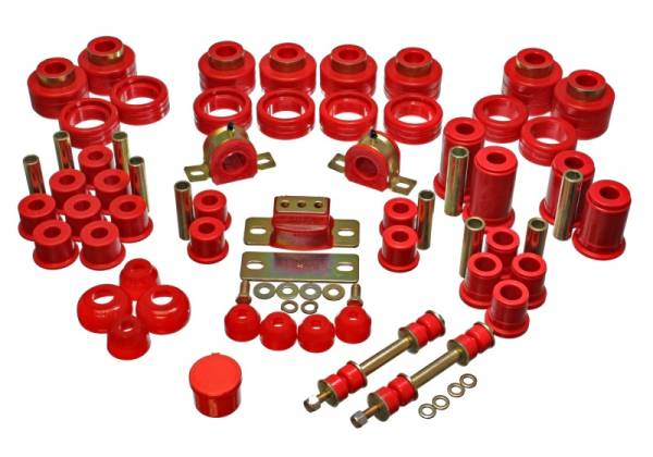 Energy Suspension - Energy Suspension 88-98 Chevy/GMC 2WD 1/2, 3/4, 1 Ton PickUp Red Hyper-flex Master Bushing Set