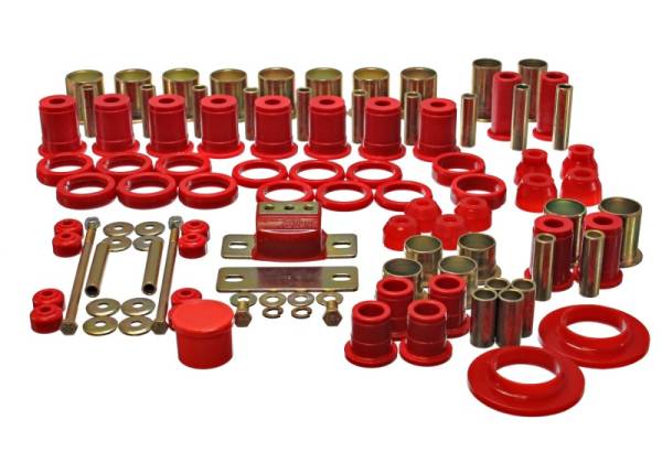 Energy Suspension - Energy Suspension 78-87 Oldsmobile Cutlass/442/F-85/Europa Red Hyper-flex Master Bushing Set