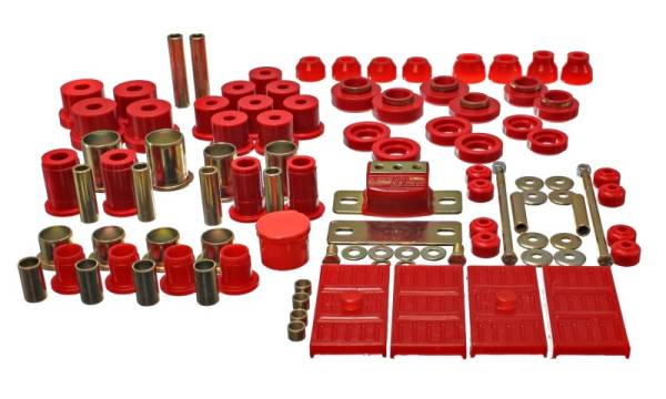 Energy Suspension - Energy Suspension 67-69 Chevrolet Camaro (w/mono leaf springs) Red Hyper-flex Master Bushing Set