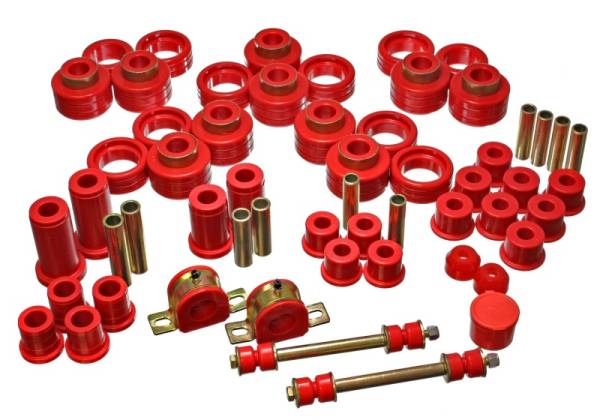 Energy Suspension - Energy Suspension 95-97 Chevy Tahoe / GMC Denali 4WD Red Hyper-flex Master Bushing Set