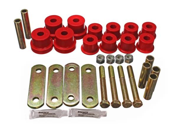 Energy Suspension - Energy Suspension 67-81 Chevrolet Camaro Red Heavy Duty Shackle Set (Includes Hardware)