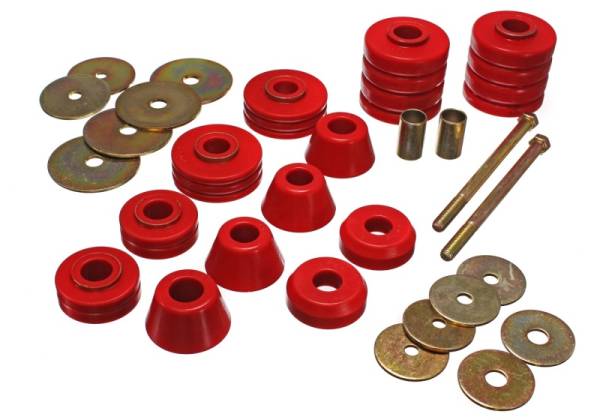 Energy Suspension - Energy Suspension 67-72 GM 3/4 Ton C-20/C2500 / 1 Ton C-30/C3500 2WD Red Body(cab) Mount Set