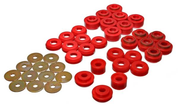 Energy Suspension - Energy Suspension Chevrolet 4 door Red Body Mounts (Recommended for Police/Taxi/Race)