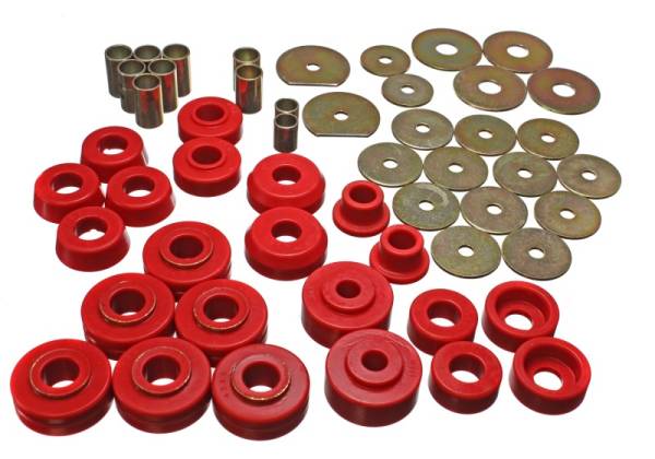 Energy Suspension - Energy Suspension 65-70 Impala/Caprice Red Body Mount Set