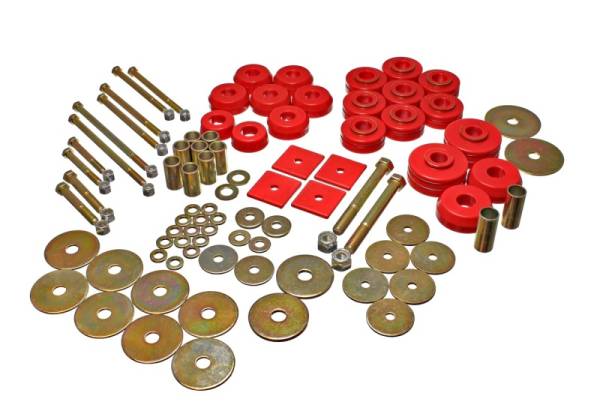 Energy Suspension - Energy Suspension 67-72 Denali XL/Suburban/Yukon XL 2WD/4WD/67-95 K-5 Blazer Red Body(cab) Mount Set