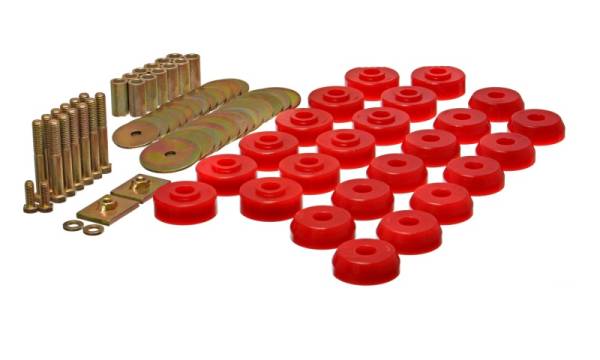 Energy Suspension - Energy Suspension Chevy 59-64 Belair/Biscayne/Caprice/Impala /59-63 El Camino Red Body Mount Set