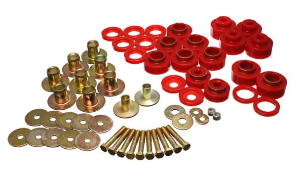 Energy Suspension - Energy Suspension 68-72 Chevy Chevelle/Monte Carlo/Malibu/El Camino Red Body Mount Set