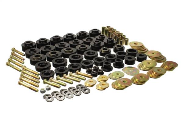 Energy Suspension - Energy Suspension 65-67 Chevrolet Biscayne/Bel Air/Caprice/Impala Body Mount Set w/ Hardware - Black