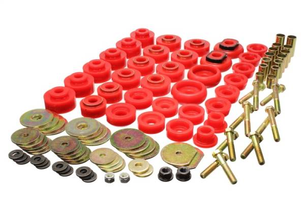 Energy Suspension - Energy Suspension 68-70 Chevrolet Biscayne/Bel Air/Caprice/Impala Body Mount Set w/ Hardware - Red