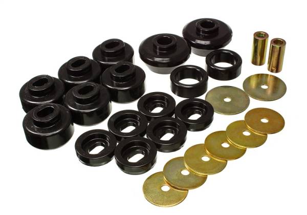 Energy Suspension - Energy Suspension 07-13 Chevrolet Silverado 1500/GMC Sierra 1500 4WD Body Mount Bushing Set - Black