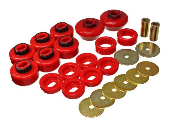 Energy Suspension - Energy Suspension 07-13 Chevrolet Silverado 1500/GMC Sierra 1500 4WD Body Mount Bushing Set - Red