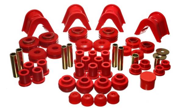 Energy Suspension - Energy Suspension 73-79 Ford F-150 Pickup w/ 2 Degree C-Bushing Red Hyper-Flex Master Bushing Set